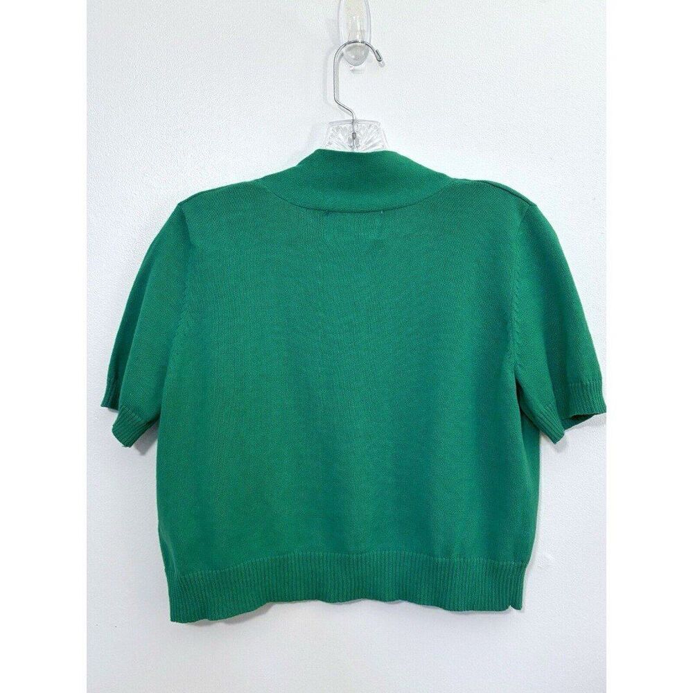 Karin Stevens Green Open Cardigan Short Sleeved Size Small - Picture 3 of 5